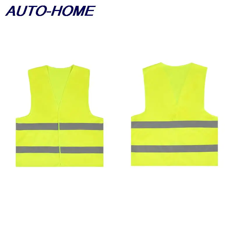 Neon Security Safety Vest High Visibility Reflective Stripes Orange & Yellow