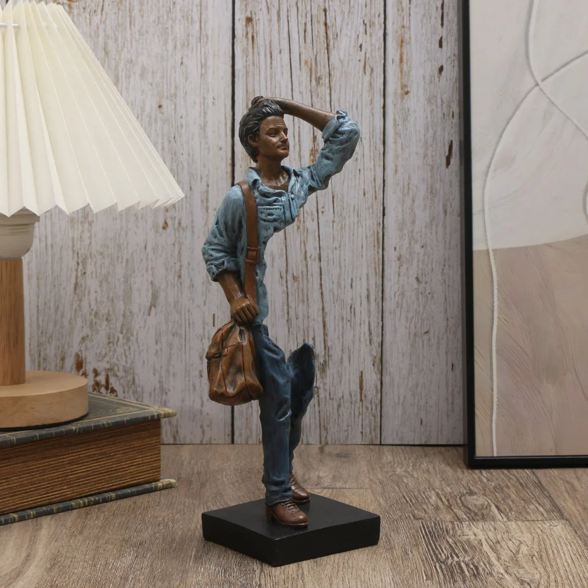 منحوتة المسافر - ديكور راتنج تجريدي للمنزل والمكتب، قطعة متعددة الاستخدامات للاستخدام الداخلي/الخارجي