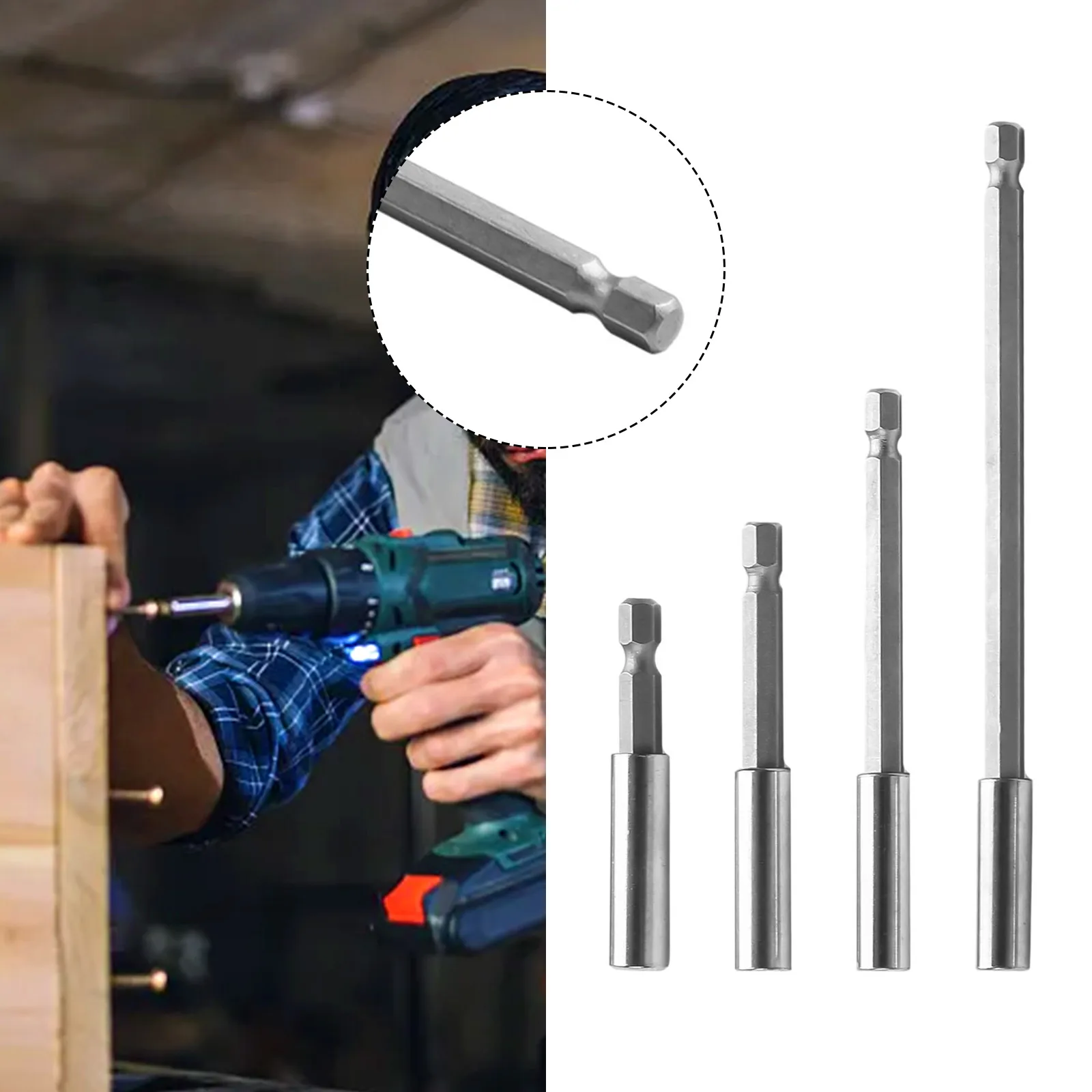 

Extension Rod Screw Bits Hand Held Hex-shank Replacement Screwdriver Shank Tip Holder 1/4Inch 4pcs 60/75/100/150mm