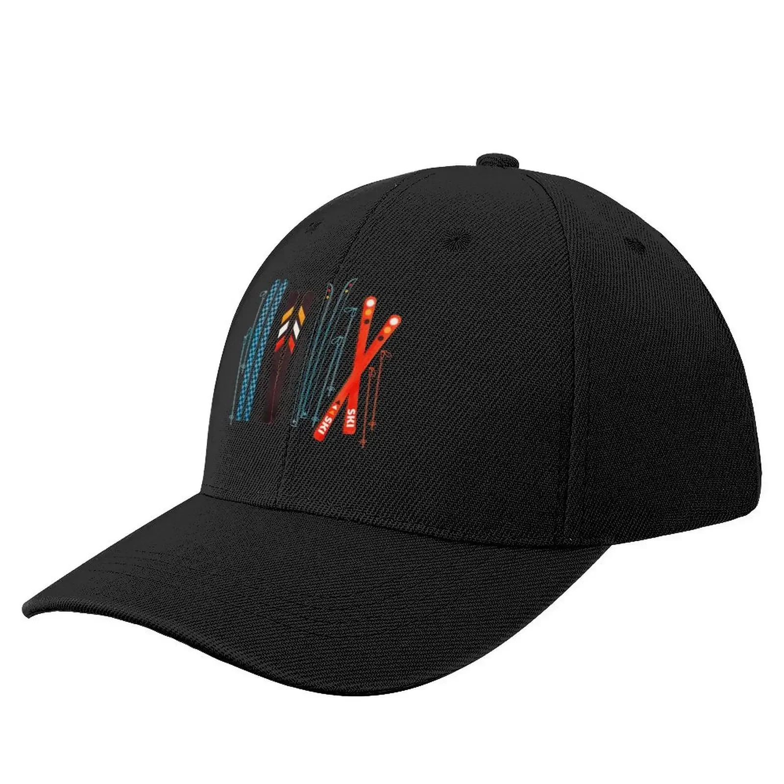 

Colorful Retro Ski Illustration Baseball Cap Fluffy Hat Anime Hat Women's 2024 Men's