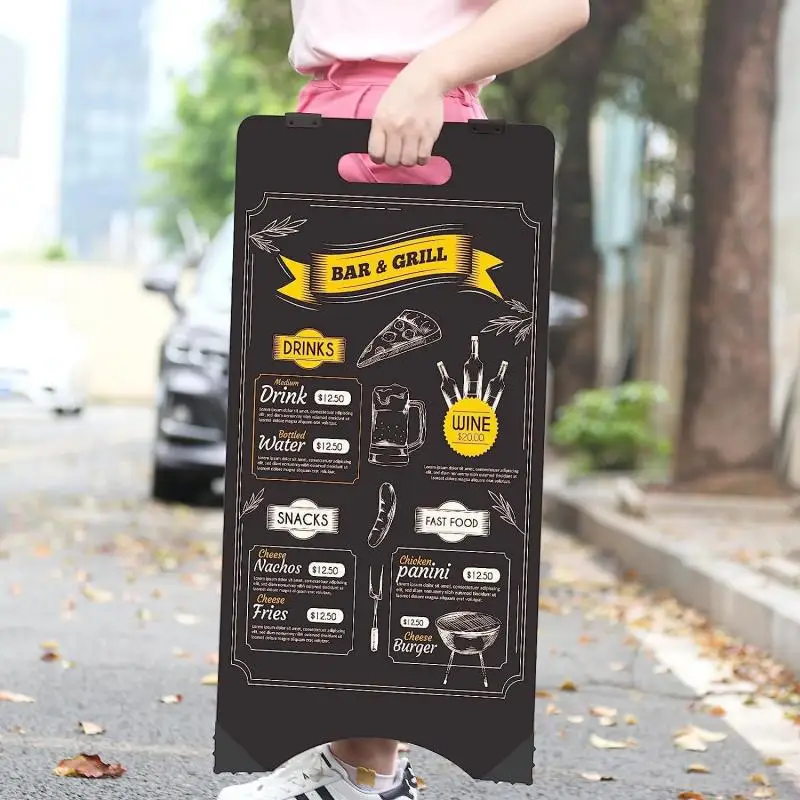 78X38Cm 바닥 유형 양면 칠판 수직 바 커피 숍 광고 보드 레스토랑 이동식 메뉴 디스플레이 카드