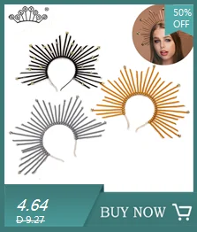 Gothic Halo Krone Lolita Stirnband Diademe und Kronen Halloween Vintage Sonnen göttin Barock Halo Kopf bedeckung Haarschmuck – Detail 6