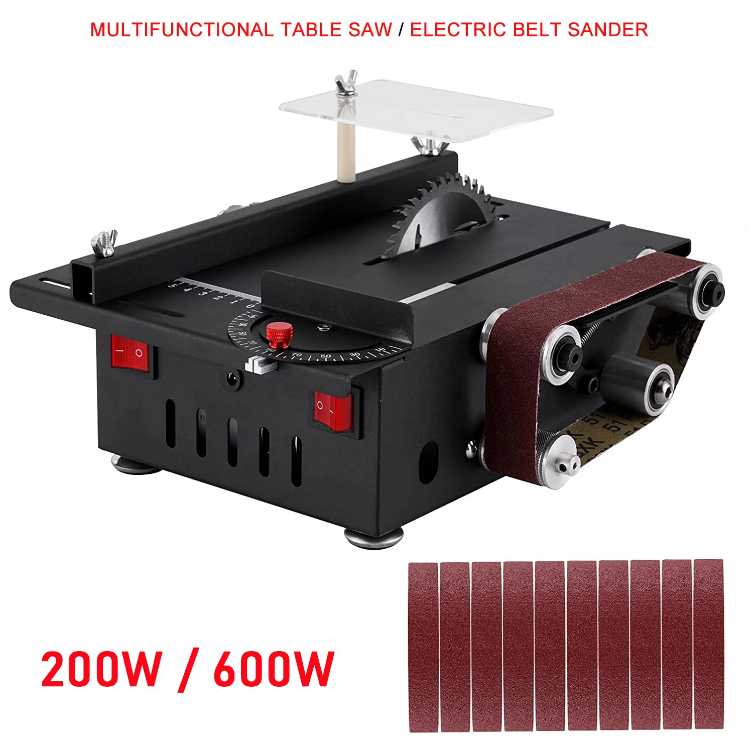 Mini Multifunctional Table Saw Electric Cutting Machine Woodworking Model Chainsaw Desktop miniature Belt sander Grinding Tool woodworking tools,woodworking table saw