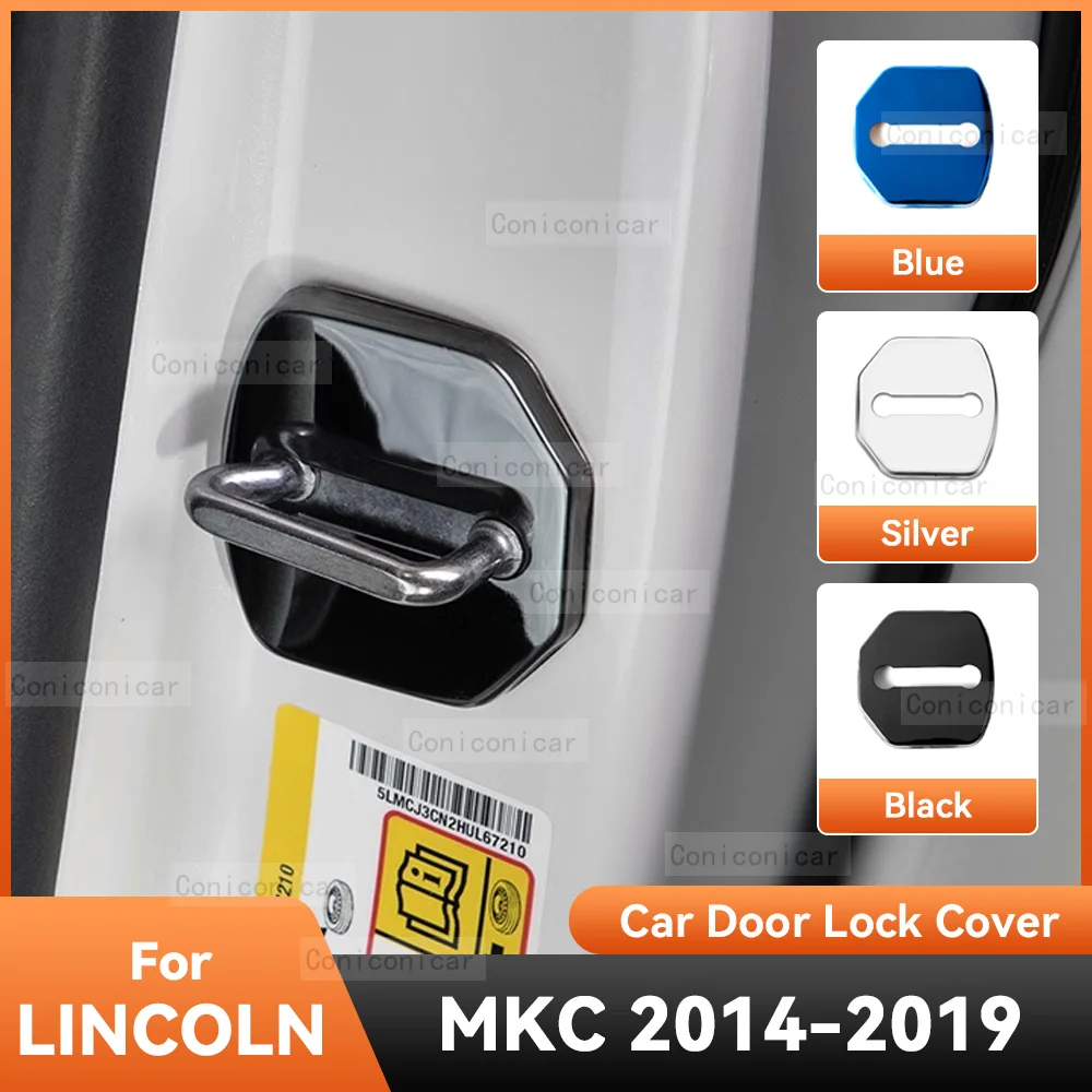 

Аксессуары для LINCOLN MKC 2014-2019, Автомобильный Дверной замок, защитная крышка, эмблемы, искусственная защита для украшения из нержавеющей стали