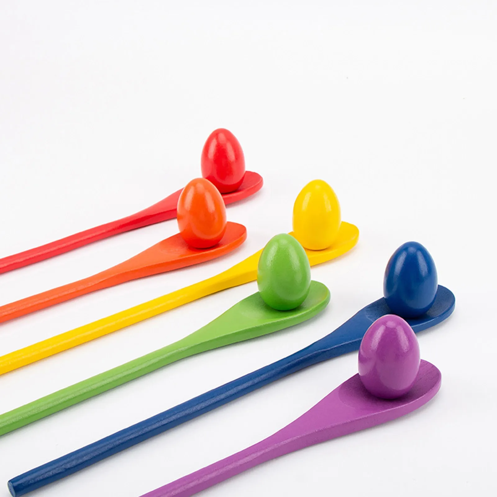 6 Players Carnival Game Egg And Spoon Relay Game For Kids & Adults Holiday Outdoor Yard Easter Egg Hunt Kid Magnets Building