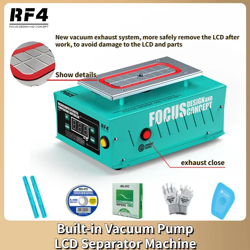 

RF4 Built-in Vacuum Pump 7 Inches Phone Touch Screen Disassemble Repair Tool LCD Separator Machine 110/220V RF-PEACE
