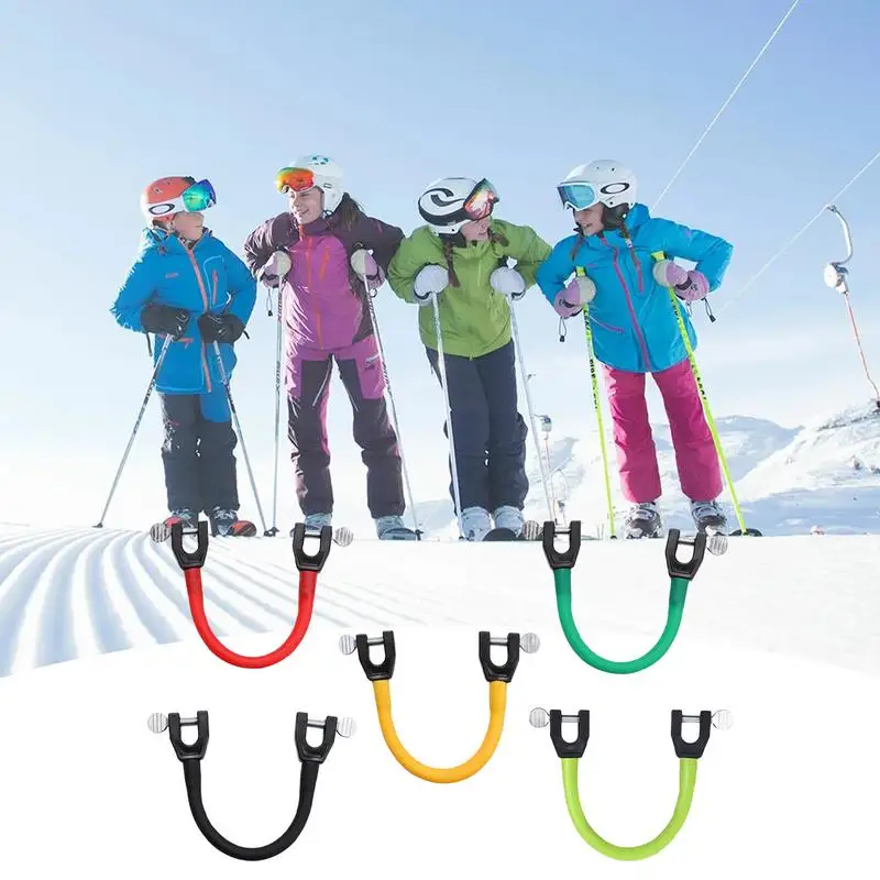 Ski Tip Connector For Kids Snowboard Connector Ski Clips Connector Trainer Easy Snow Ski Training Tools Ski Tip Wedge Aid Winter