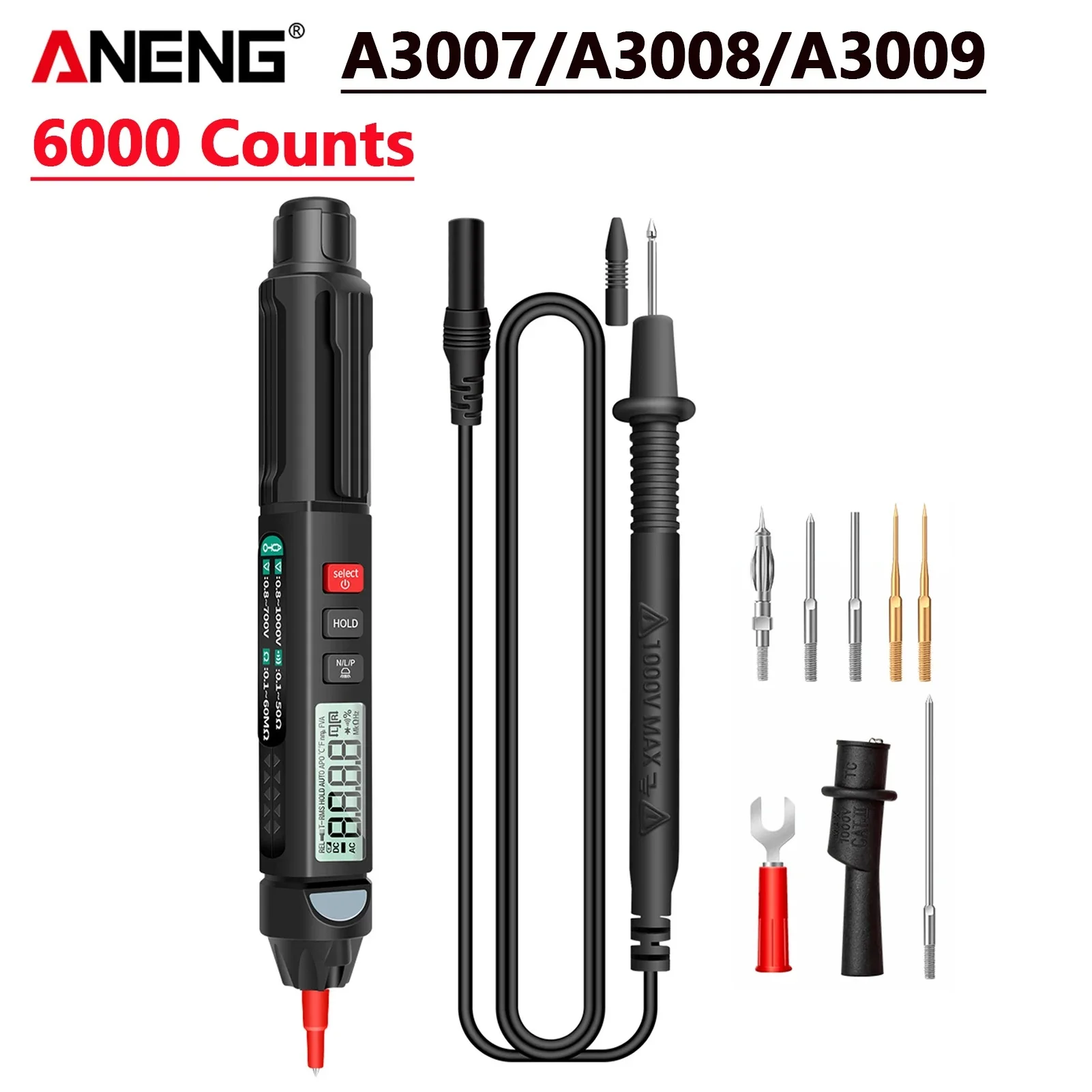 ANENG Digital Multimeter Tester A3007/A3008 Auto Sensor Pen Tester 6000 Counts Voltage Test Digital Multimeter Multimeter Tester