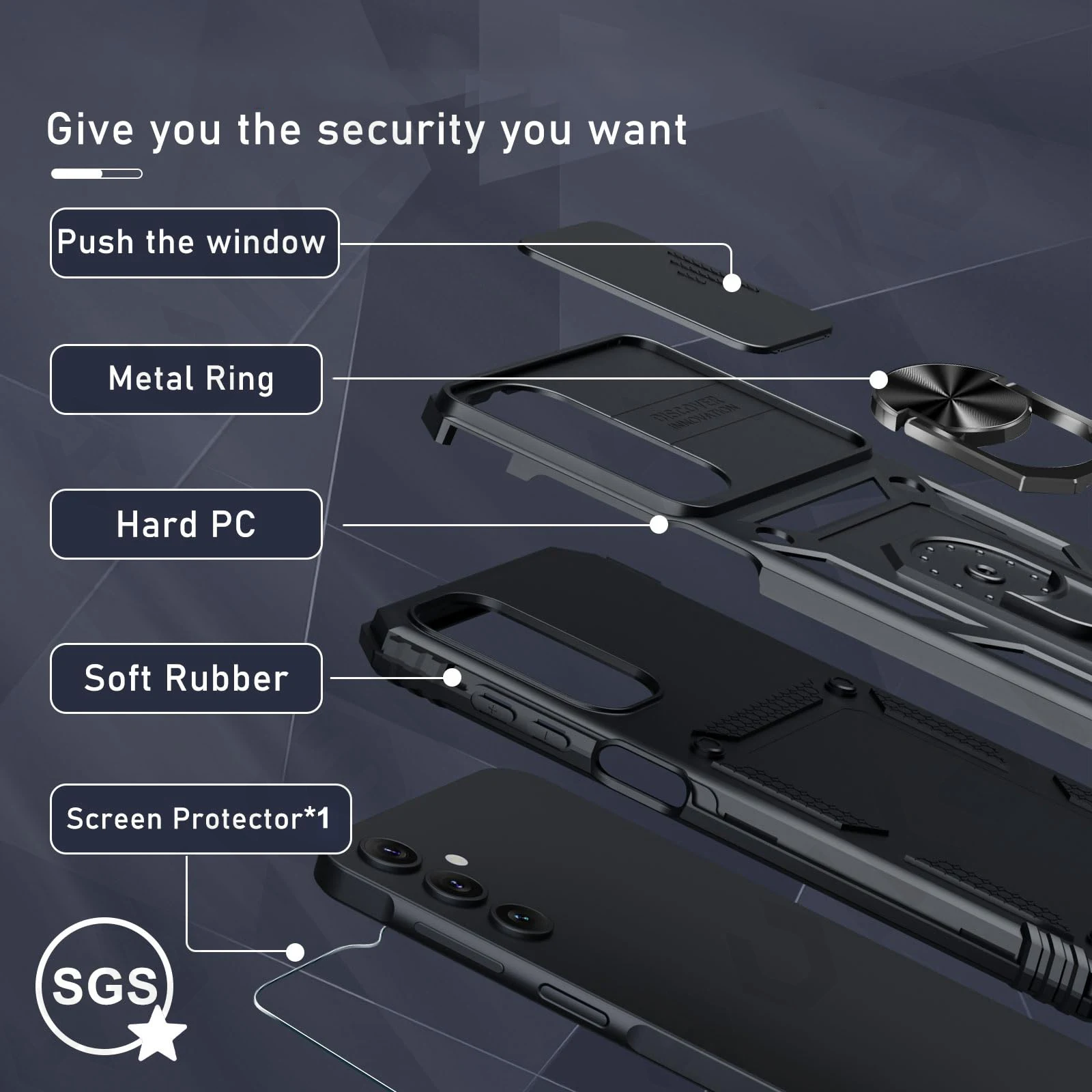 Case For Samsung Galaxy S26 S25 S24 S23 Ultra Plus FE A17 A37 A57 A56 5G Military-Grade Protection Phone Slide Camera Cover