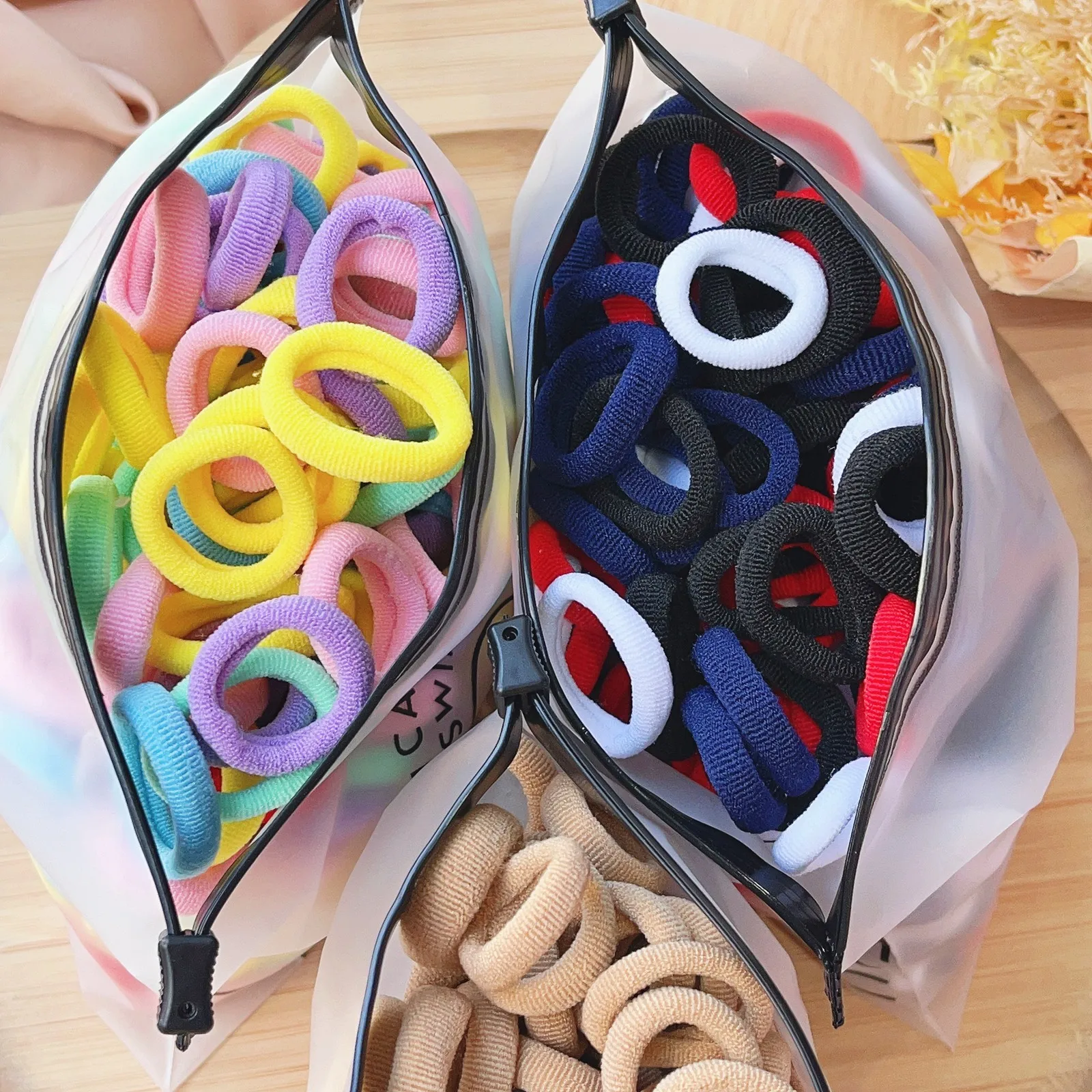 50PCS/Set Women Girls Basic Hair Bands Simple Solid Colors