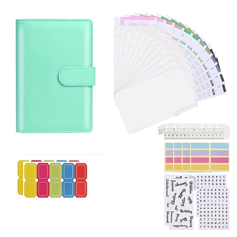 A6 PU Leather Notebook Binder Budget Planning Notepad 6 Ring Cover for Money Saving Envelopes | Канцтовары для офиса и дома