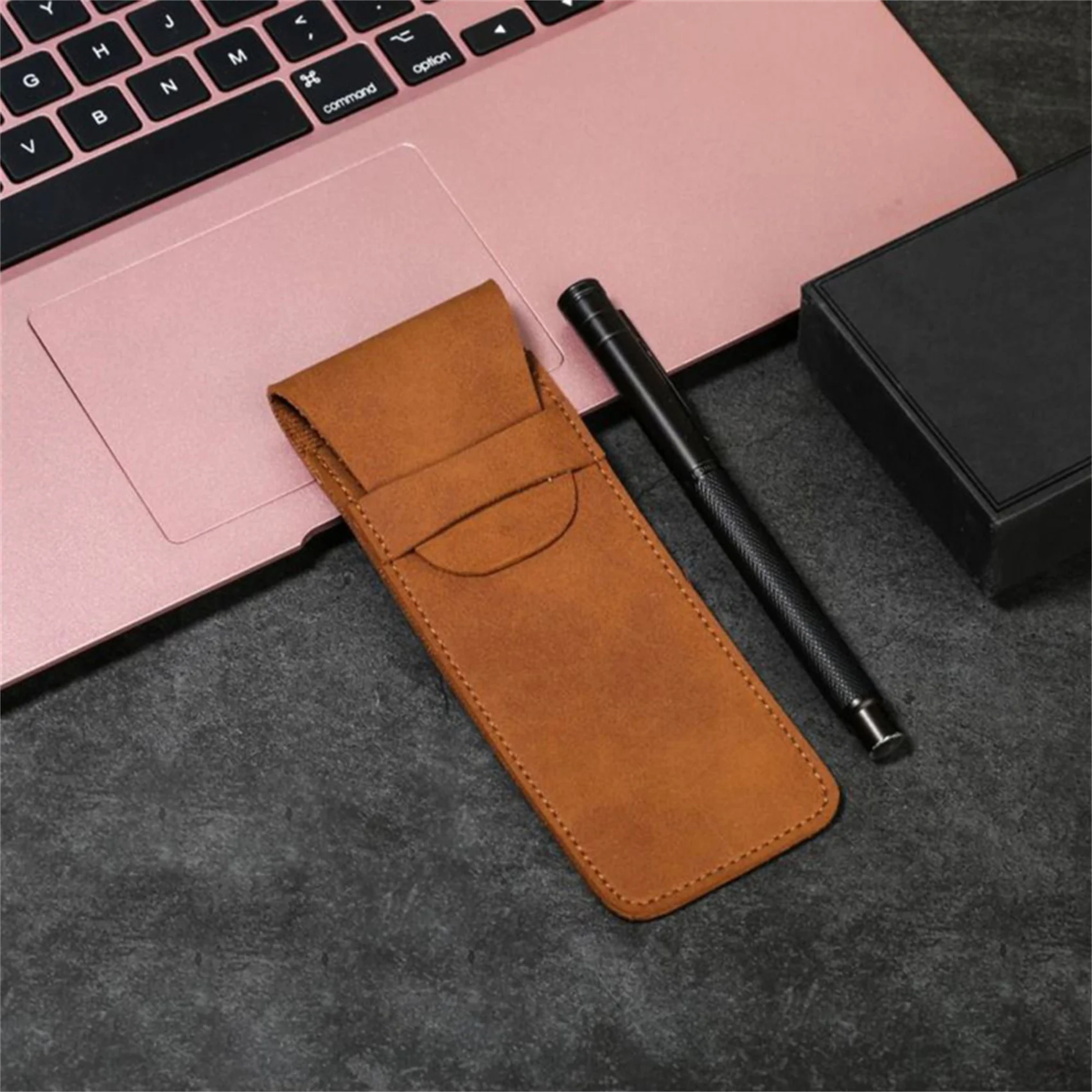 حافظة أقلام جلدية من مادة PVC حقيبة أقلام للجيب حق...