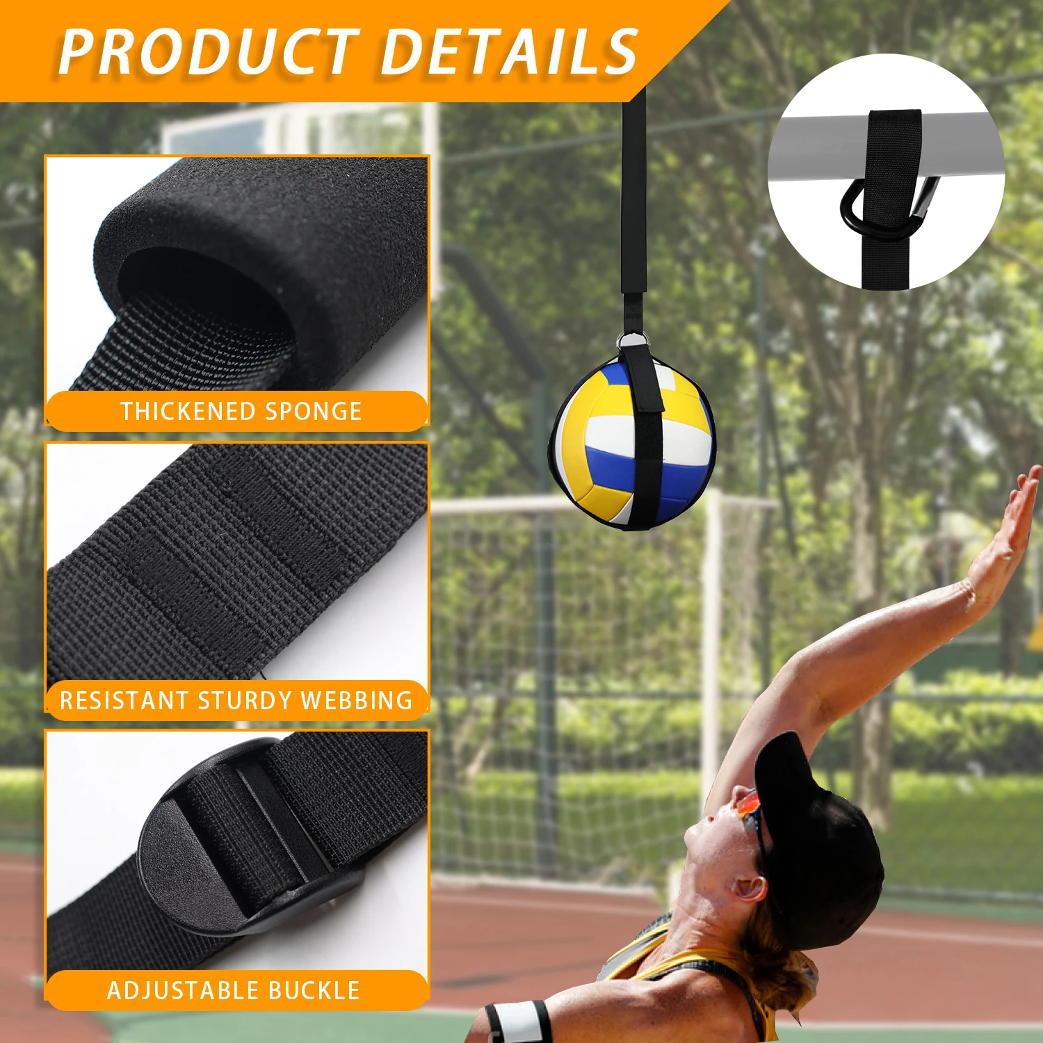 Volleyball Spike Trainer -Solo Serve & Attack Practice Tool Boost Your Serving, Jumping, Arm Swing Techniques & Spiking Strength