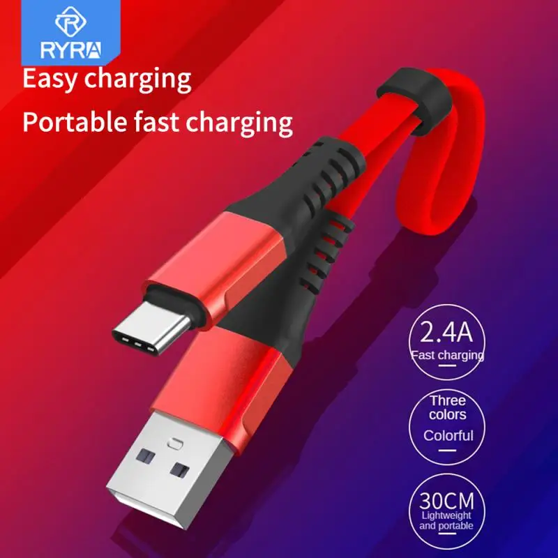 

RYRA 30cm Short Micro USB Cable Type C Mobile Phone Cables Fast Charging Sync Data Cord USB Adapter Cable For Power Bank Charger