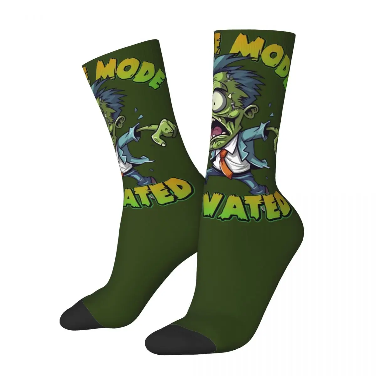 

Hip Hop Male Socks Zombie Mode Activated Happy Halloween Merchandise Comfortable Graphic Stockings All Season