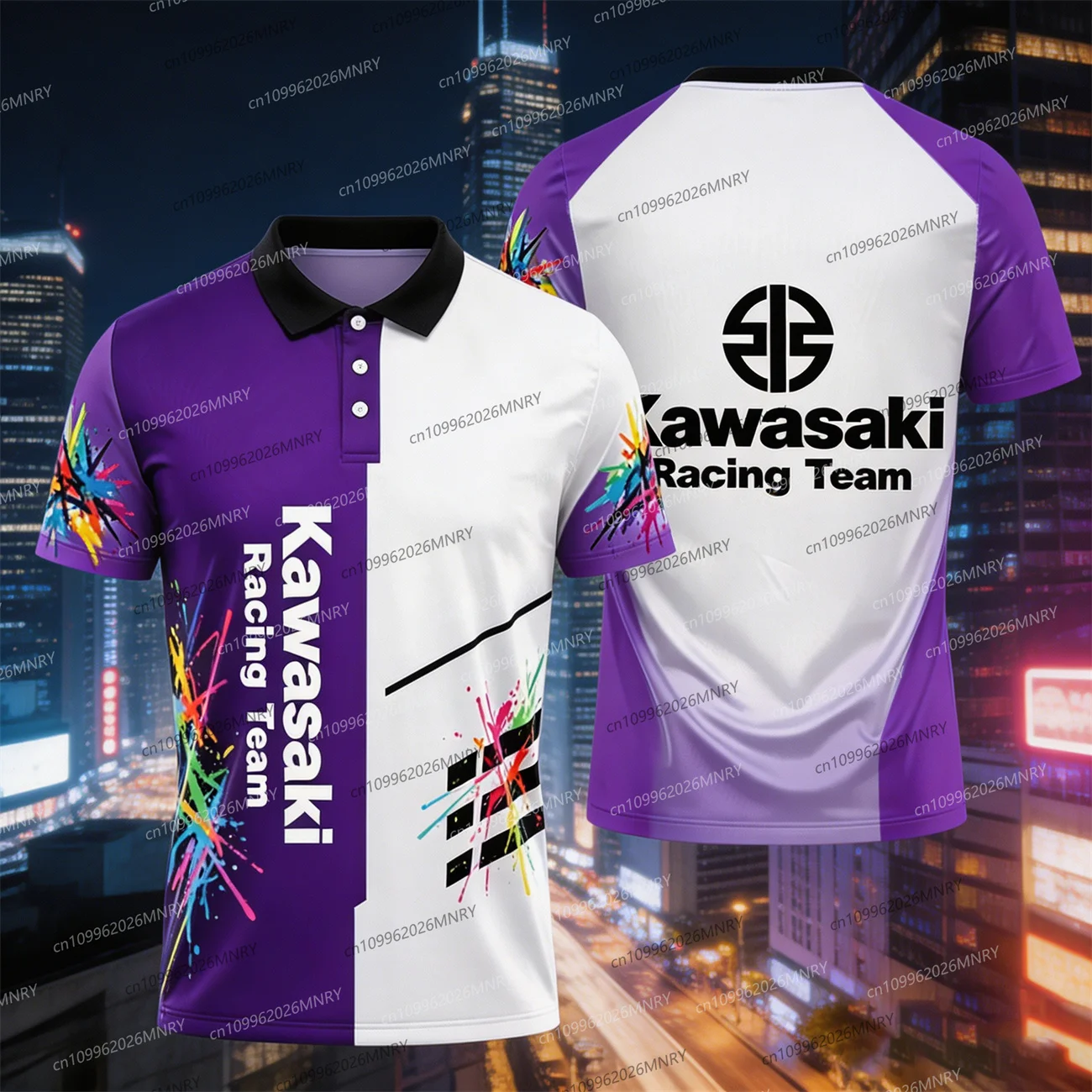 Kawasaki Motocross 남성용 폴로 셔츠 빠른 건조 사이클링 슈트 폴로 남성 의류 여성용 오버 사이즈 티셔츠 스포츠 슬리브 탑