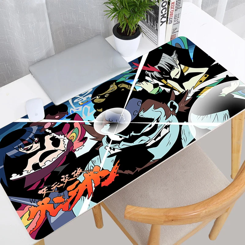 

Anime Mouse Pad Large Gurren Lagann Pc Gamer Keyboard коврик для мыши Computer Gaming Accessories Deskmat Rubber Mousepad Xxl