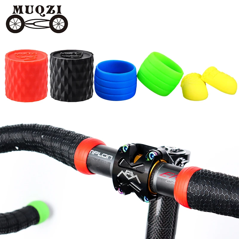 1 Pair Handlebar Tape Fixing Ring Bike Handlebar Silicone Protective Sleeve Dustproof Cover