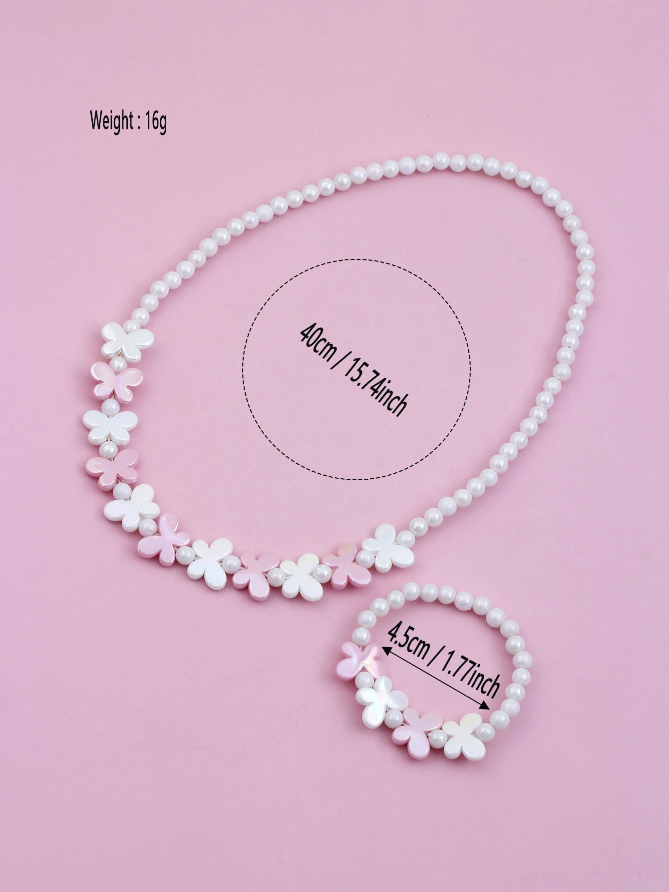 2pcs Girls Butterfly Decorated Jewelry Sets Beaded Necklaces and Bracelets for Daily Wear jewelry sets,jewelry set