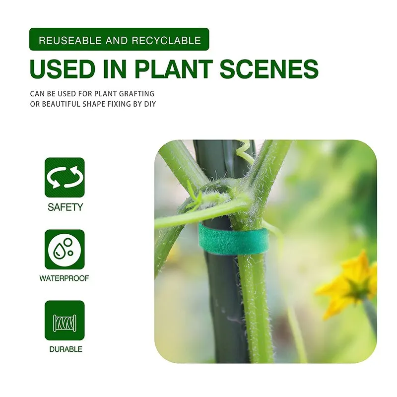 Plant Ties Cord Tie Strap Green Gardening Tape 10m X12mm in 1 Roll Recycle and Reusable plant ties