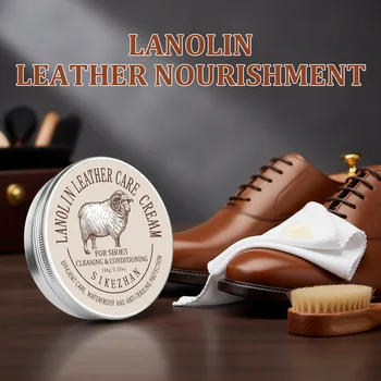 Crema professionale per la cura della pelle di lanolina Balsamo per scarpe Smalto per cera impermeabile per stivali Borse Riparazione del sedile del divano e balsamo brillante
