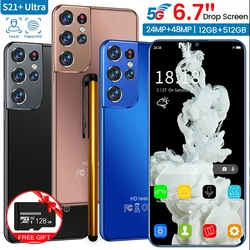 S21 Ultra+ Smartphone Global Version 5G Celular 12GB+512GB 6.7 Inch Full Screen 6800mAh 16+32MP Unlocked 4G Android Cell Phone