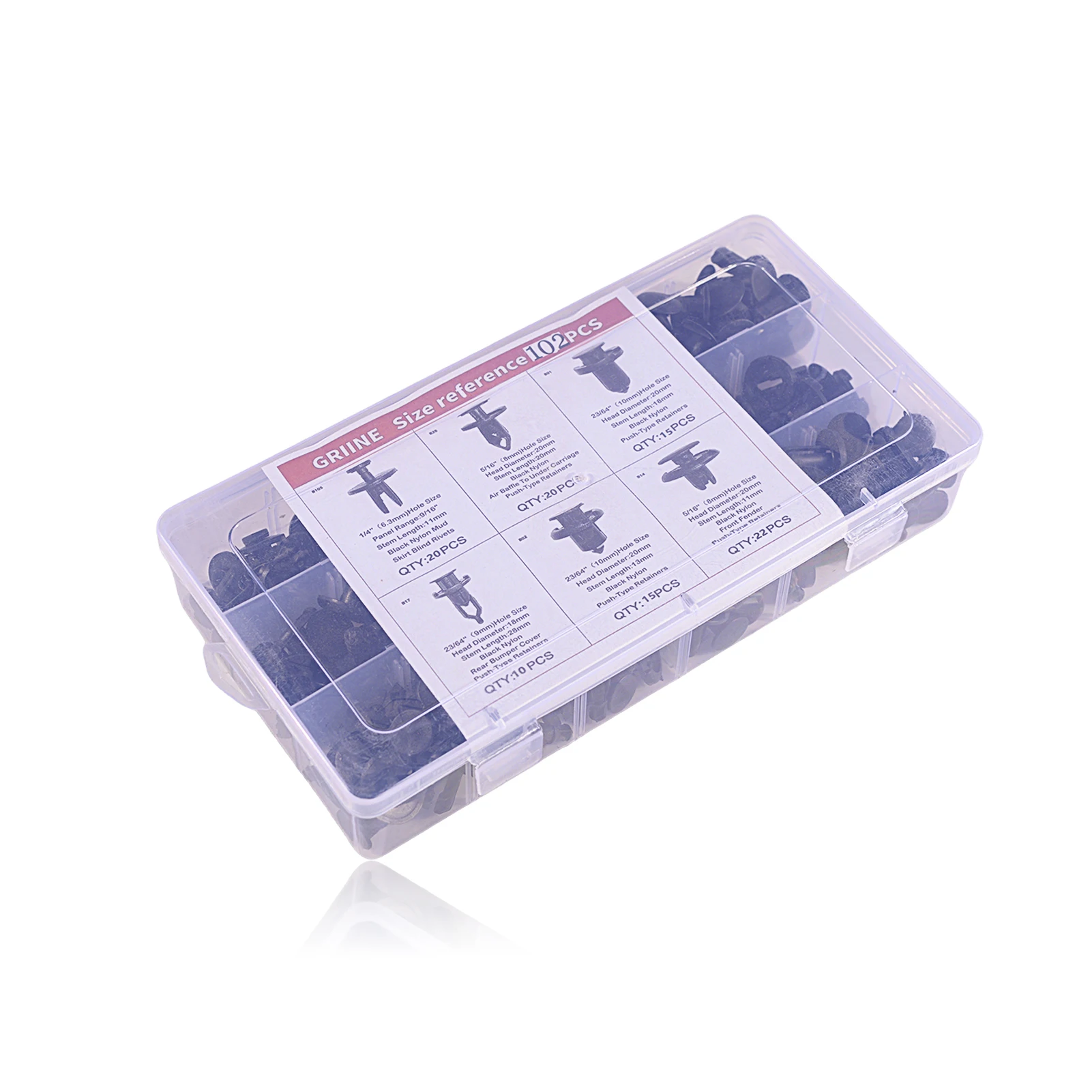 runmade 102 Stück 6,3 mm 8 mm 9 mm 10 mm Stoßstangen-Druckbefestigungen Nietenklammern Expansionsschrauben Ersatzset Entfernungswerkzeug – Detail 10