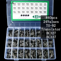 840pcs 24Values TO-92 PNP/NPN Transistor BC547 BC327 BC337 2N2222 3904 3906 C945 Transistors Set Electronics Assortment DIY Kit