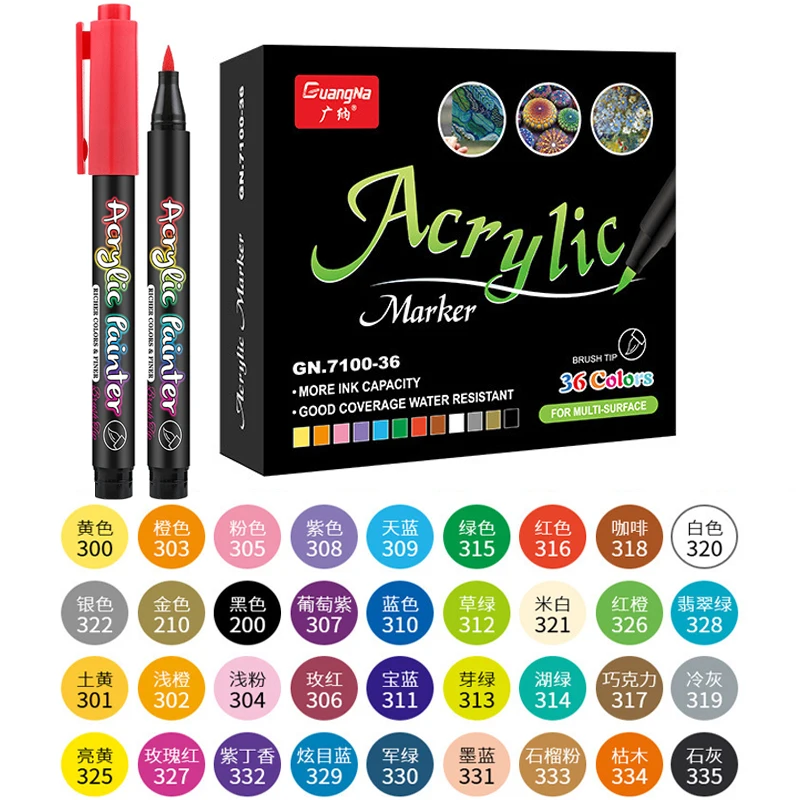 Paint Pens Acrylic Markers Set  Acrylic Paint Markers Fabric - 12-48  Colors Acrylic - Aliexpress