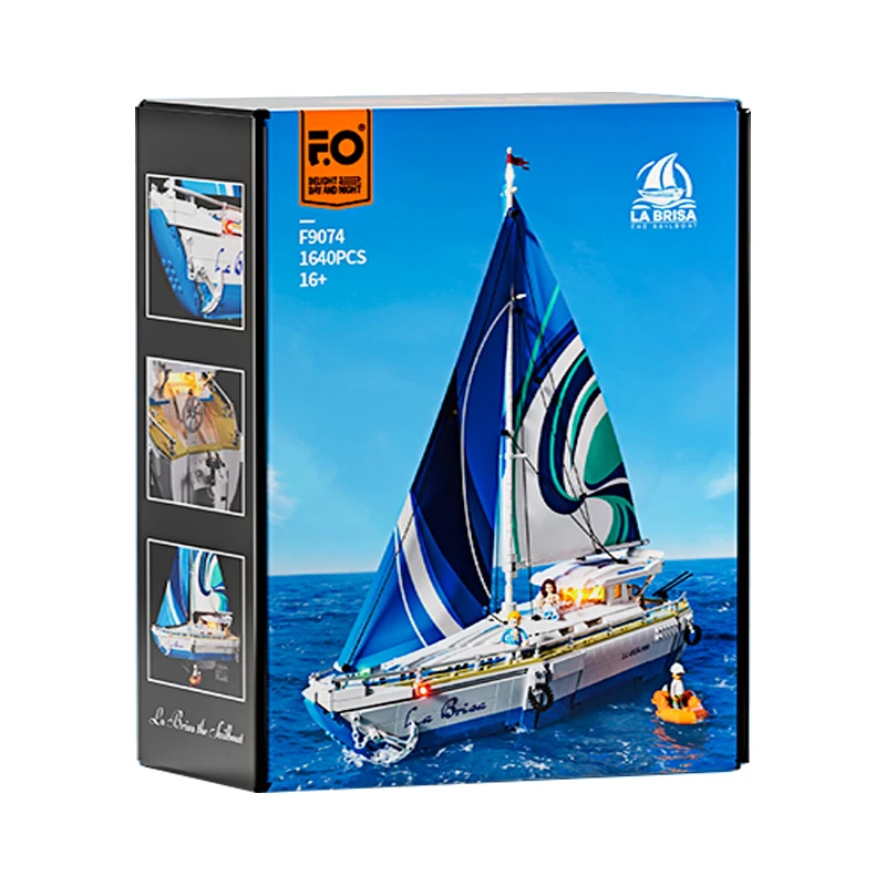 Model Bricks Racing Sail Boat Building Brick Kit (248 pcs) main image 0