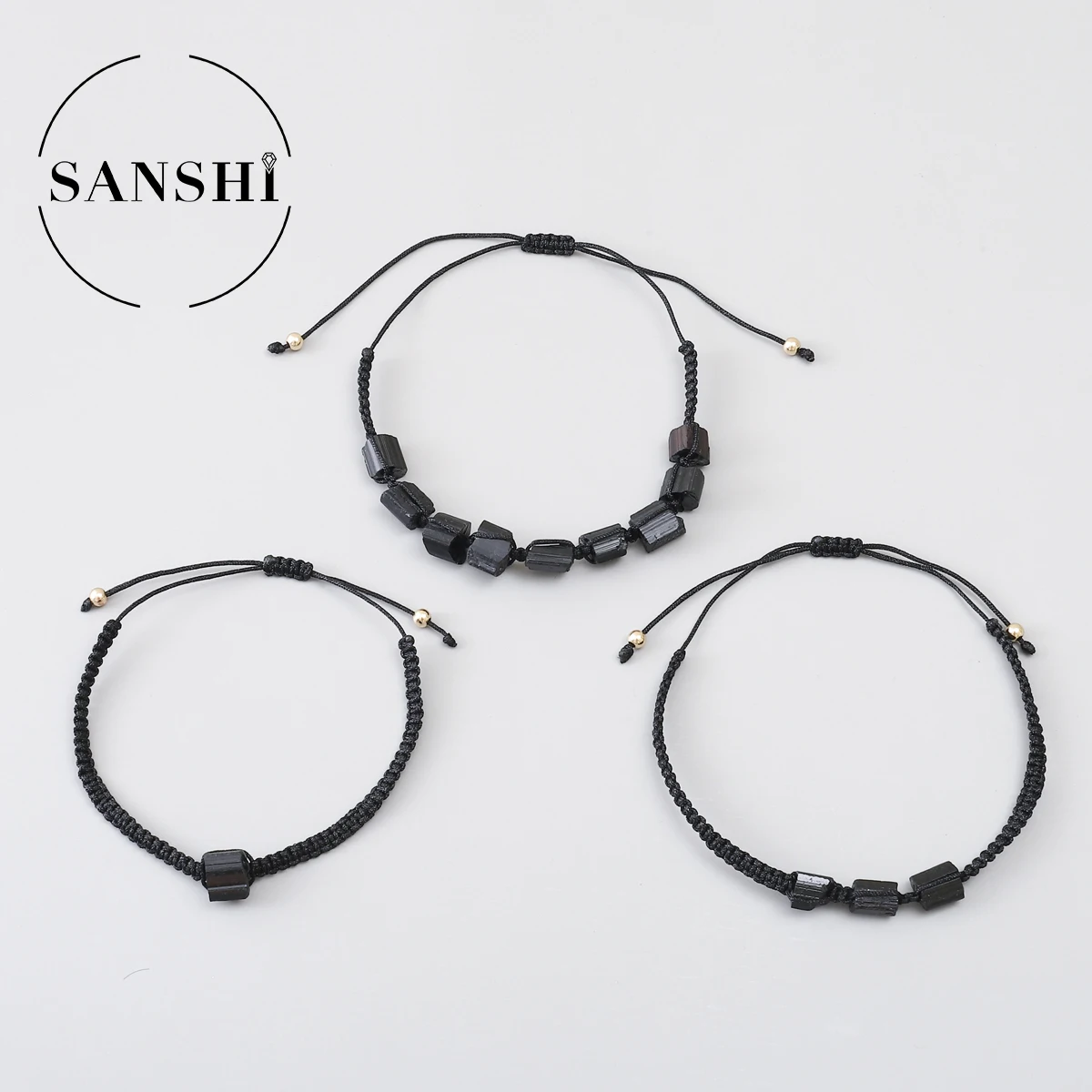 Handmade Black Tourmaline Protection Bracelet - Waterproof Wax Rope Braided Design