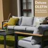 Aluminum Patio Furniture Set, 5 Piece Modern Outdoor Furniture with 6 inch Cushion, Metal Patio Sectional Conversation Sets 2