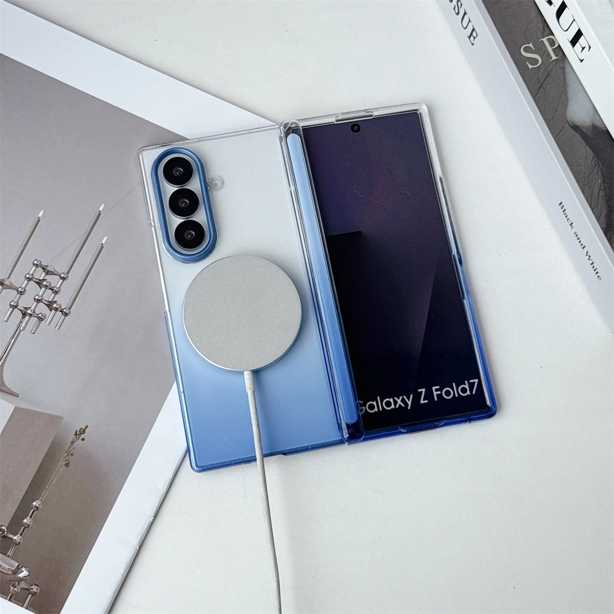 Clear Shockproof Magnetic Phone Case with Wireless Charging