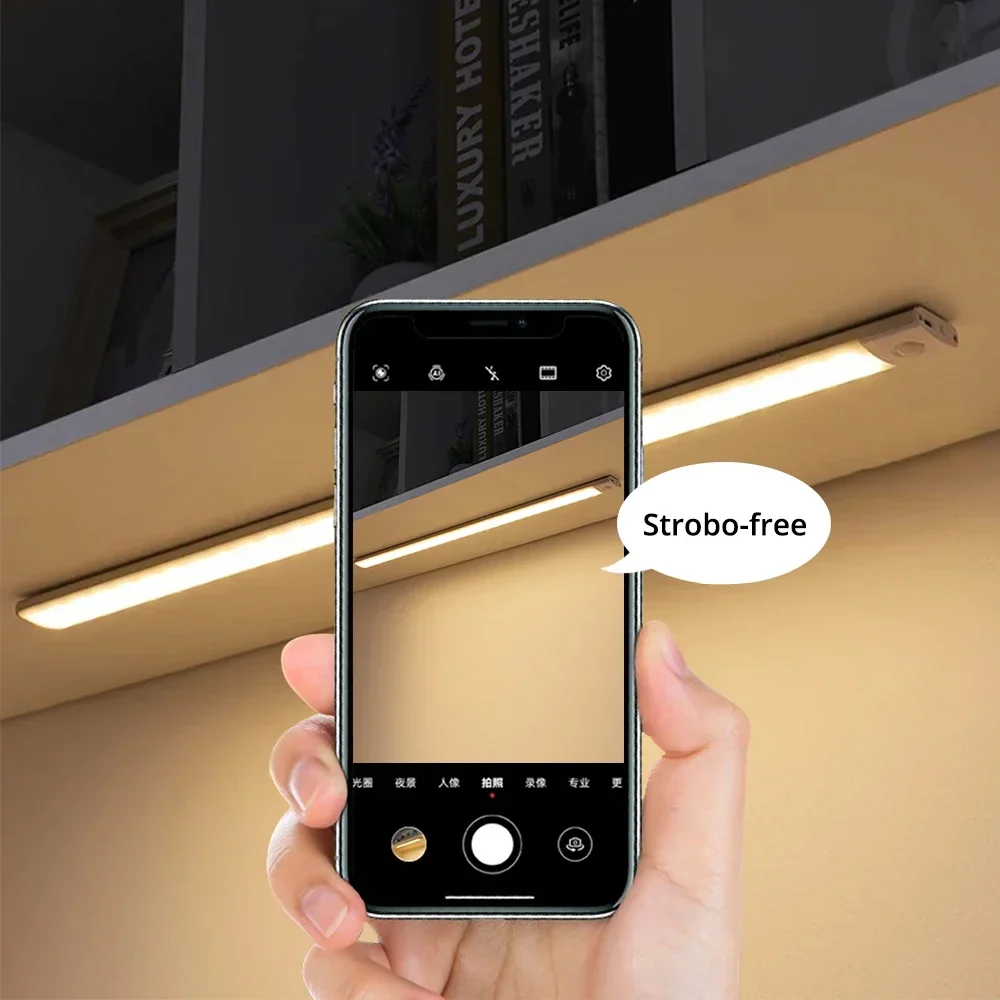 센서 무선 야간 조명 모션 USB 언더 캐비닛, 침실 옷장 찬장 실내 조명, 3 색 1 램프