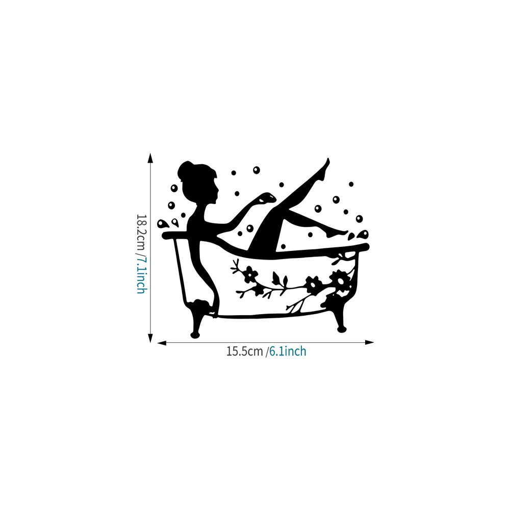 1/3/5PCS 20*17cm Self-adhesive Mural Home Decoration Wall Sticker Black Bathroom Wall Stickers Does Not Hurt The