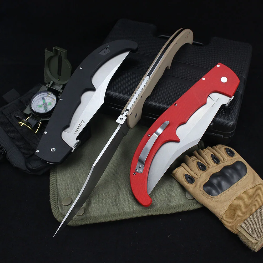 New Cold Espada XL Tactical Folding Knife 8Cr13Mov Steel G10 Handle Professional Large Survival Military Hunting Knives EDC folding pocket knife