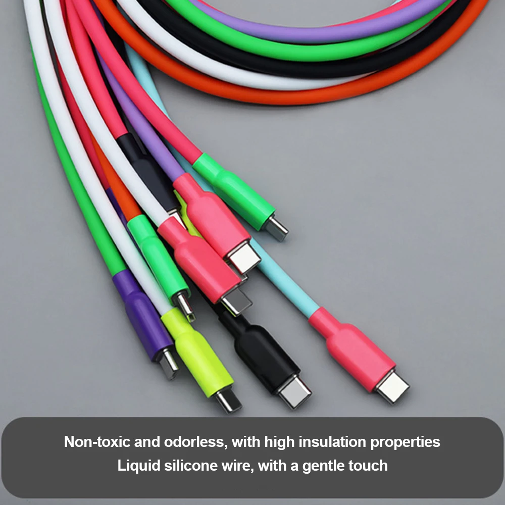 240W 액상 실리콘 USB C to Type C 고속 충전 케이블 타입 C 데이터 케이블 (아이폰 17, 16, 15 Pro Max, 맥북, 아이패드, 삼성 S26 호환)
