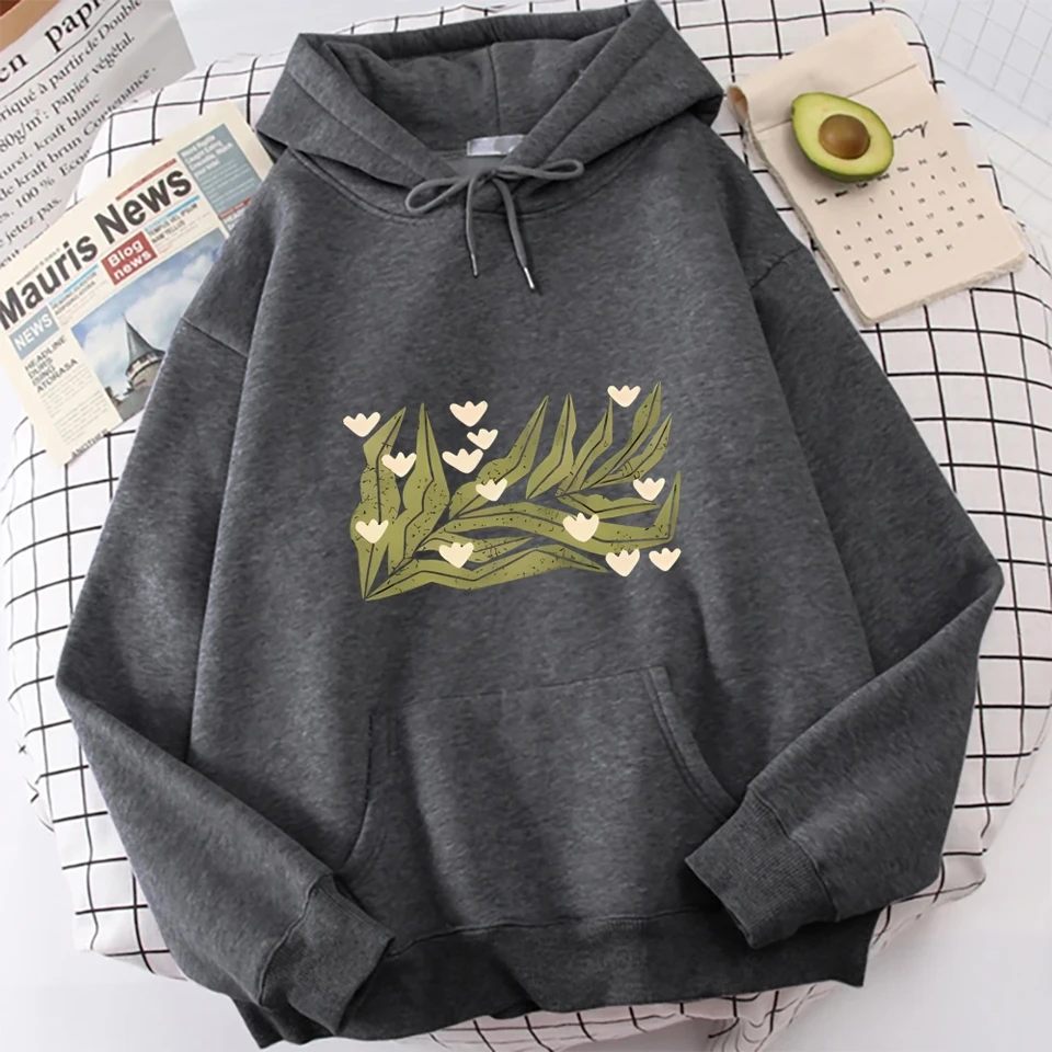 Leafy Heart Botanical Love Print Hoodie