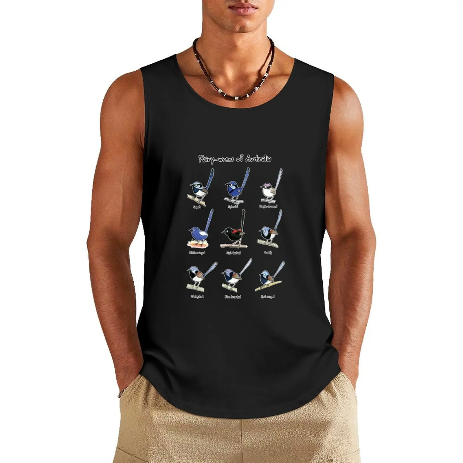 

Fairy-wrens of Australia - Raising funds for Bush Heritage Australia Tank Top Men's fitness t-shirt Men's summer vest