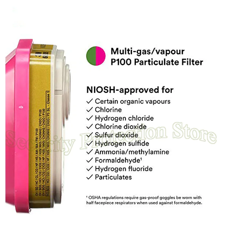 P100 Respirator Filter Against Organic Vapors and Particulates