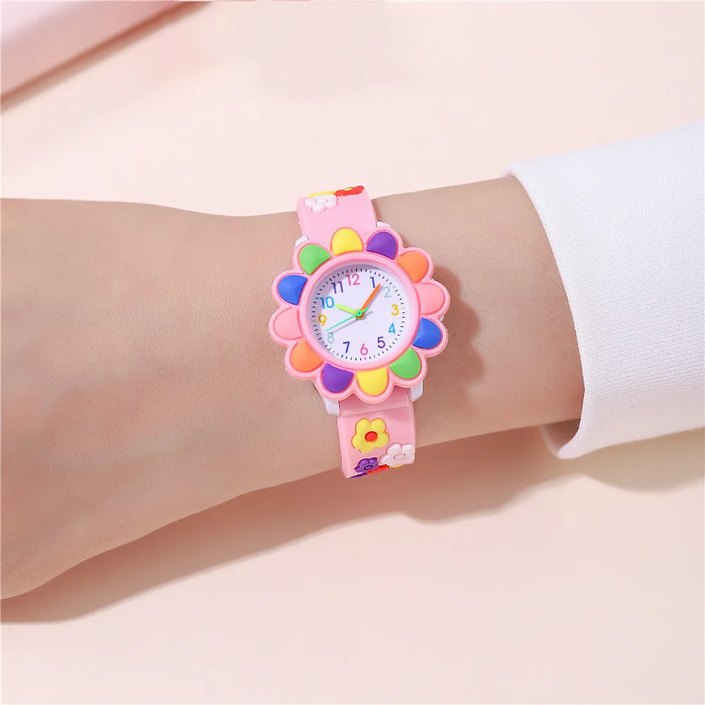 Cute sweet colorful flower cartoon watch 5