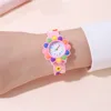 Cute sweet colorful flower cartoon watch 5