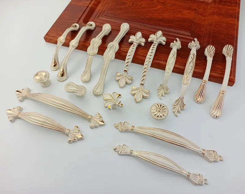 Description Picture 5 of itemLvory White Rose Gold Handle For Furniture Kitchen Cabinets Door Drawer Knobs European Wardrobe Cupboard Dresser Pulls Handles