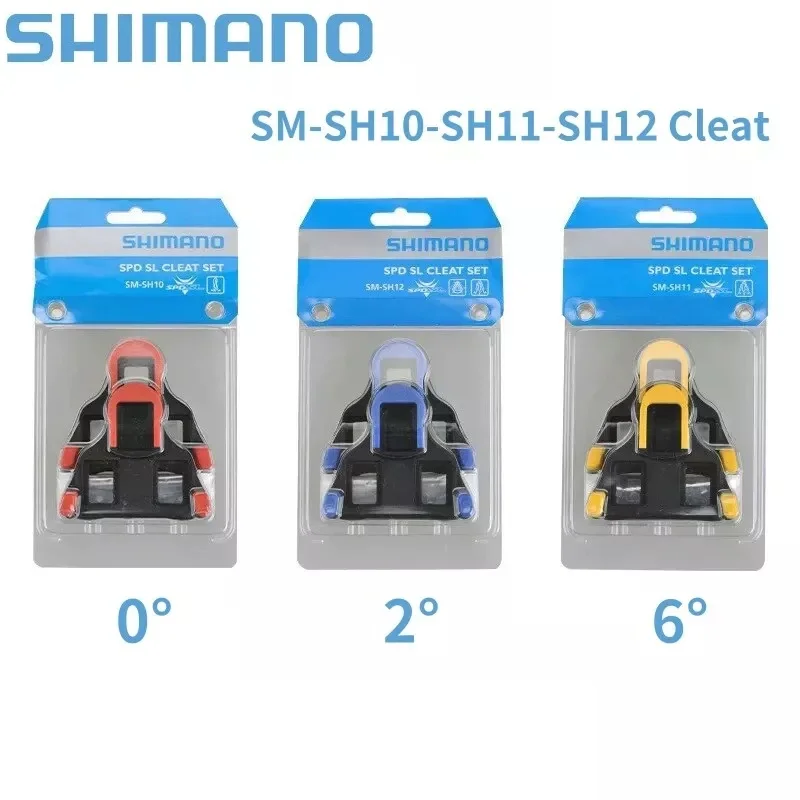 시마노 SPD-SL 클릿 0/2/6도 플로트 SM-SH10 레드 SH11 옐로우 SH12 블루 세트 (장착 하드웨어 포함)