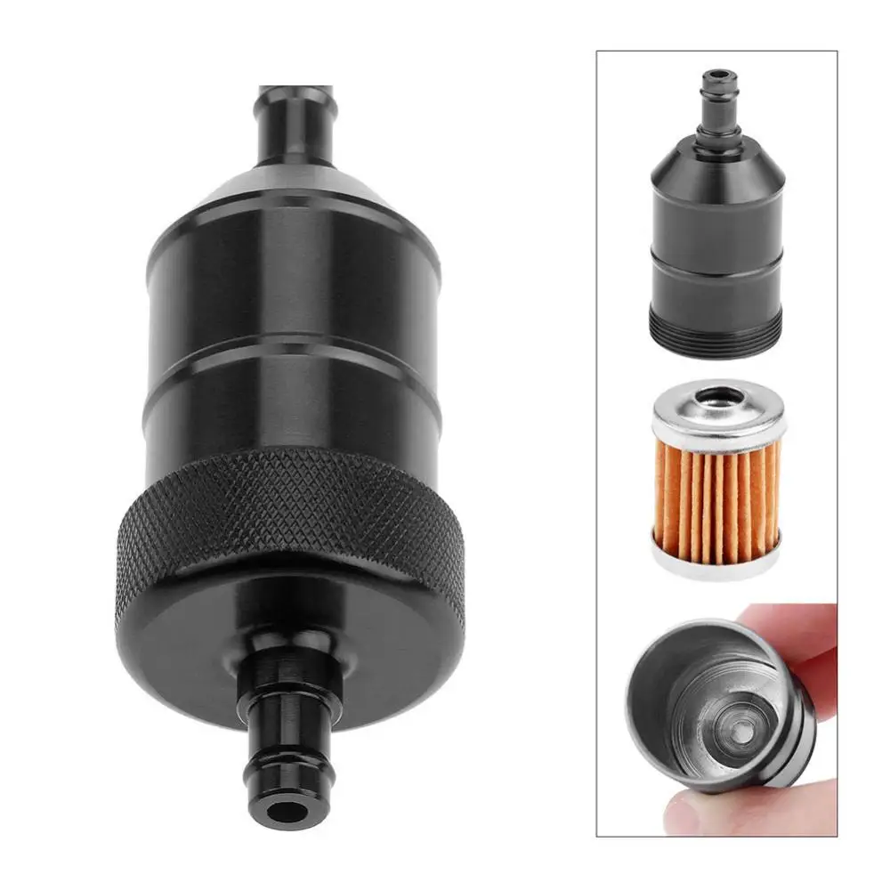 

Gas Fuel Filter Fuel Filter New Universal 8mm Petrol Cleaner CNC Aluminium For Motorcycle Pit Dirt Bike ATV Quad Inline Oil Gas