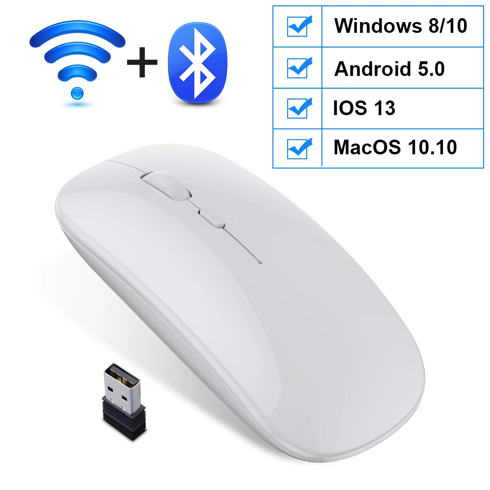 best gaming mouse for large hands Wireless Mouse Bluetooth Mouse Computer USB Mouse Gamer Ergonomic Silent Mause Rechargeable Mice Wireless Optical For PC Laptop white mouse pc Mice