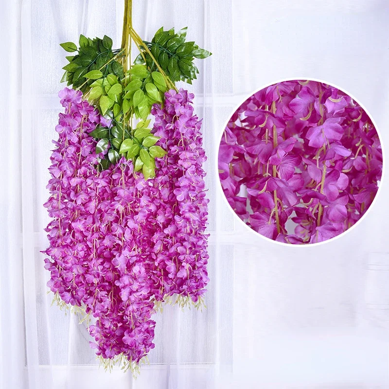 O-X0199 all'ingrosso grande glicine fiori appesi in seta decorazioni floreali fi