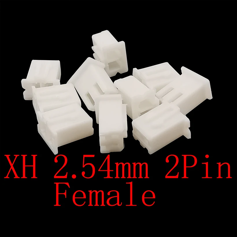 100Pcs JST XH2.54 Pitch 2.54mm 2 Pin Female Jack Plastic Housing Socket Shell Terminal Connector for PCB Electronic Circuit |