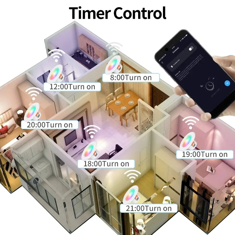 Tuya Bluetooth Smart Downlight 3pcs Full Color Dimming 3 Inch Tuya Bluetooth Control Downlight 10W 85-265v led downlight