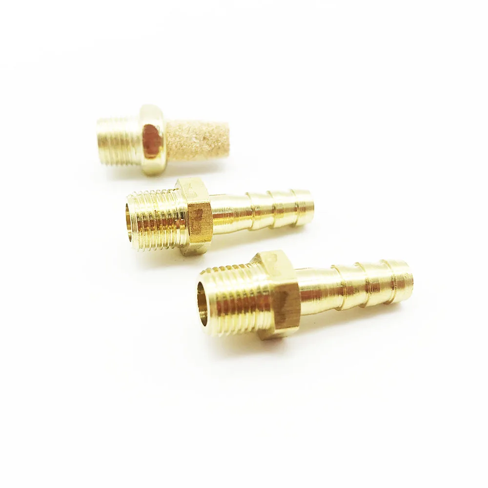 RESO Brass Connectors Fittings Sintered Air Vent Muffler Solenoid Valve brass connectors